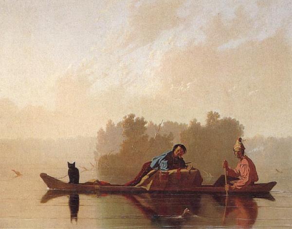 George Caleb Bingham Fur Traders Descending the Missouri Sweden oil painting art